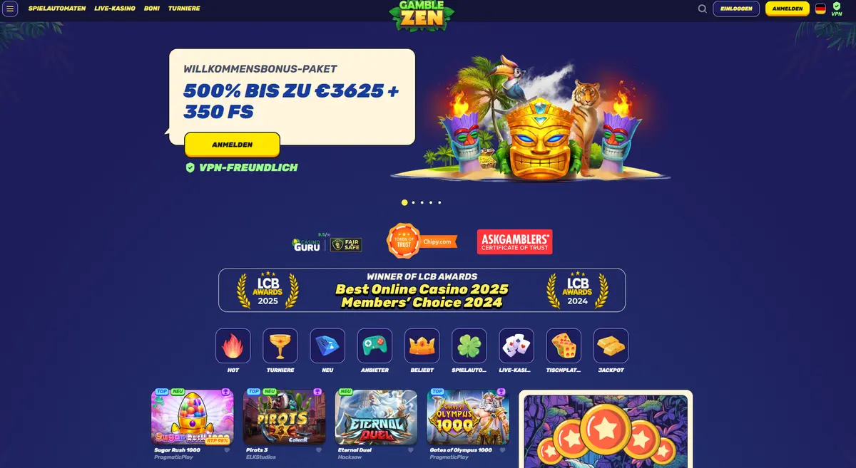 Gamblezen casino ohne Einschränkungen