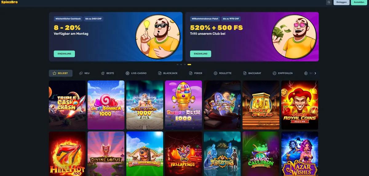 Spinsbro casino ohne Einschränkungen